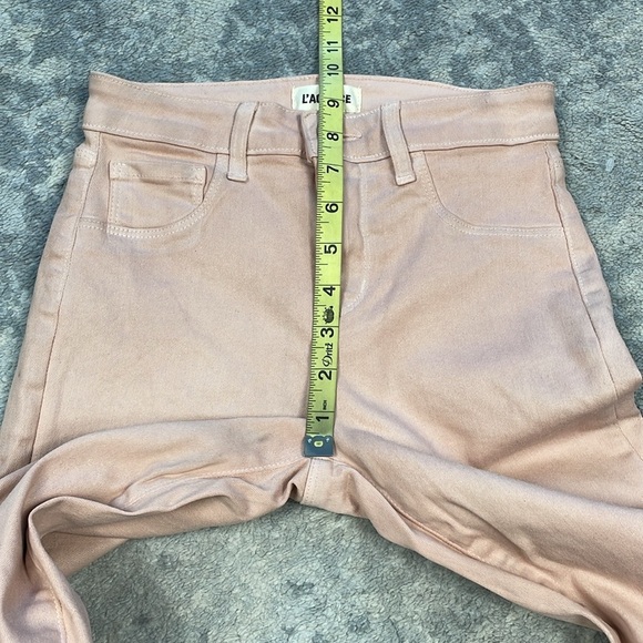 L’Agence Selma High Rise Bootcut Jeans Petal Coated Pink Sz 23 - Picture 7 of 13